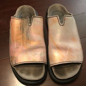 Multicolored Dr. Martens.